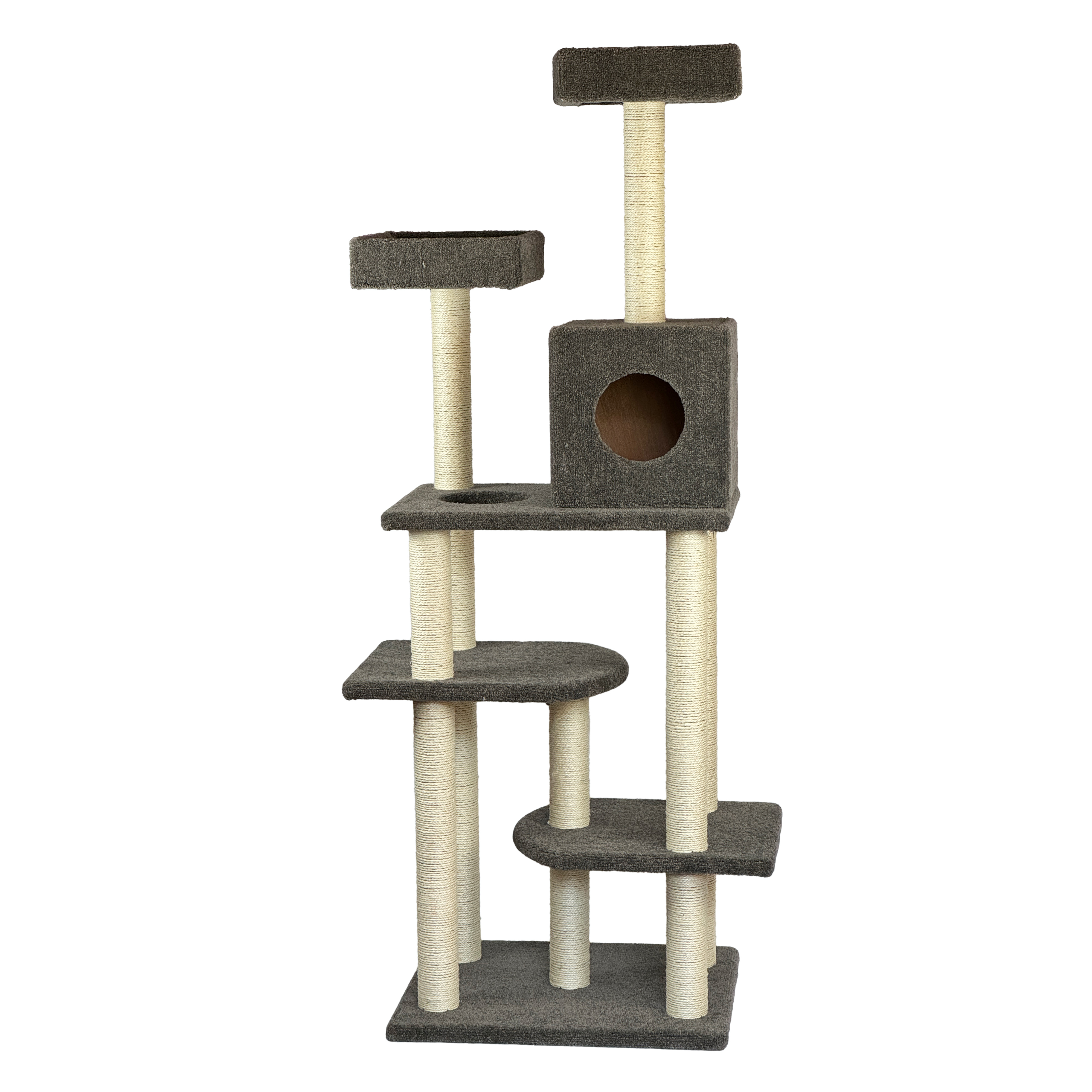 Luxurious Multi-Tier Dark carpet Cat Tree