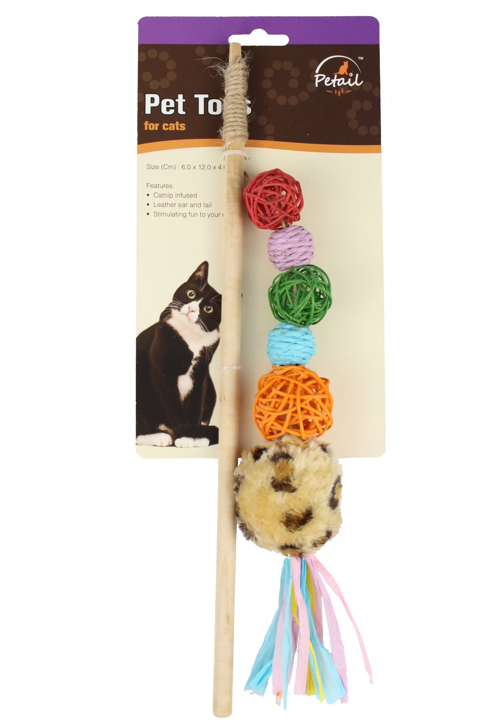 Funny Colorful Ratten Ball Cat Teaser